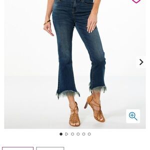 Women's Blue Frayed Hem Jeans